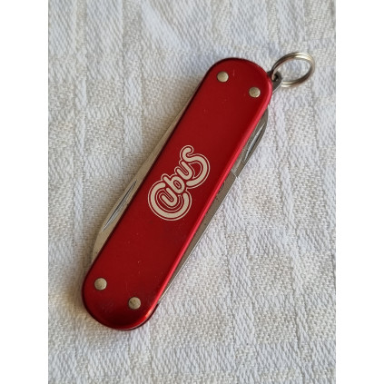 Nydelig og frisk, rød, liten multi lommekniv, reklameprodukt fra Cubus
