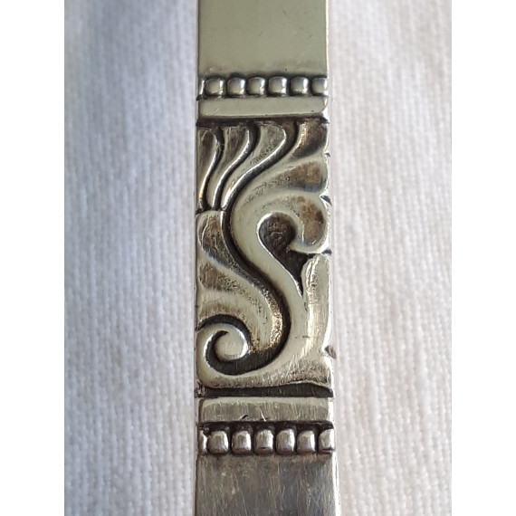 Stor serveringsskje Edda sølv plett mønster, ca 21,8 cm