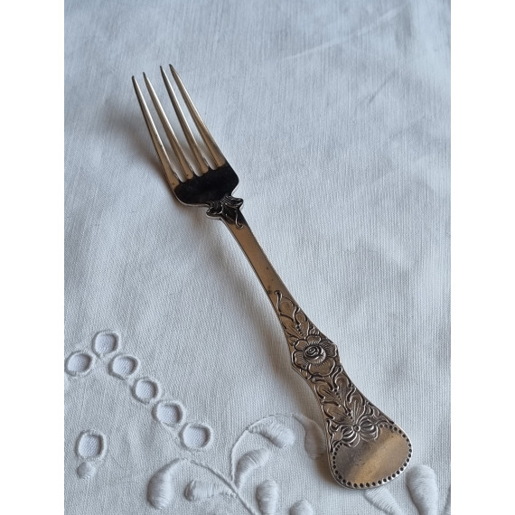 Rose, Flat Rose sølvplett gaffel, ca 18,6 cm