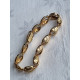 585 gult gull armbånd, armlenke, ca 19 cm lukket, 13,95 gram