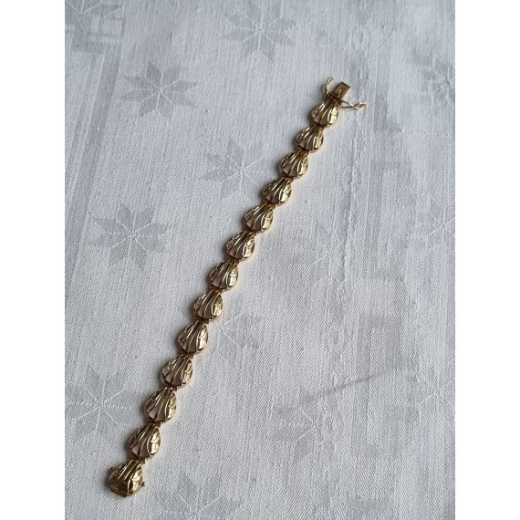 585 gult gull armbånd, armlenke, ca 19 cm lukket, 13,95 gram