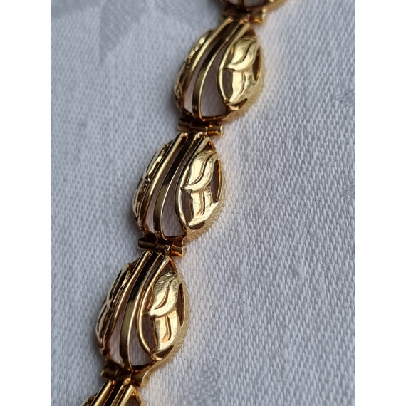 585 gult gull armbånd, armlenke, ca 19 cm lukket, 13,95 gram