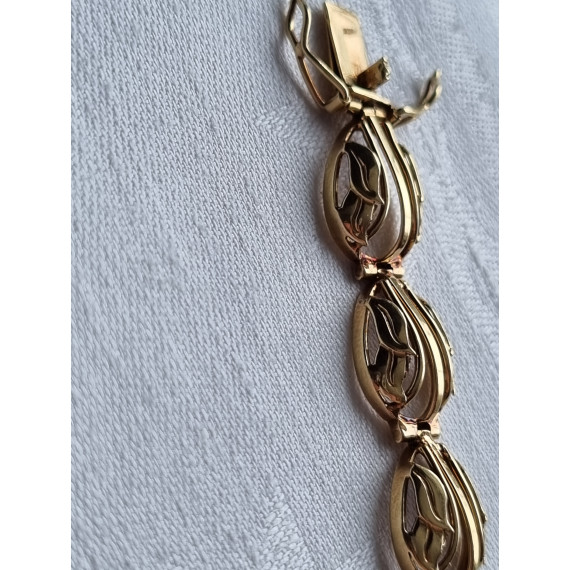 585 gult gull armbånd, armlenke, ca 19 cm lukket, 13,95 gram