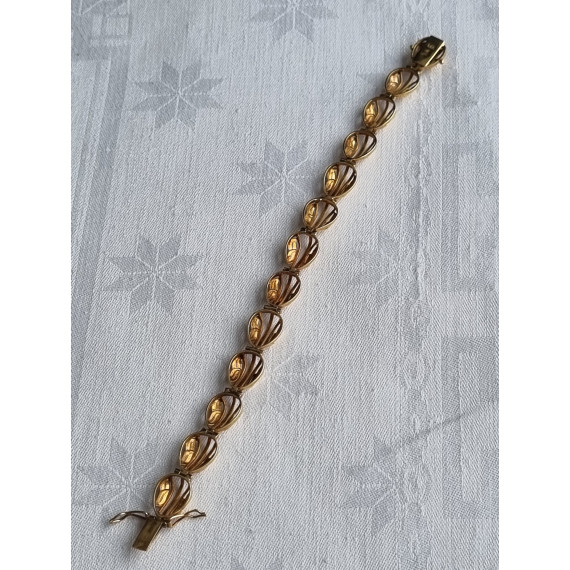 585 gult gull armbånd, armlenke, ca 19 cm lukket, 13,95 gram