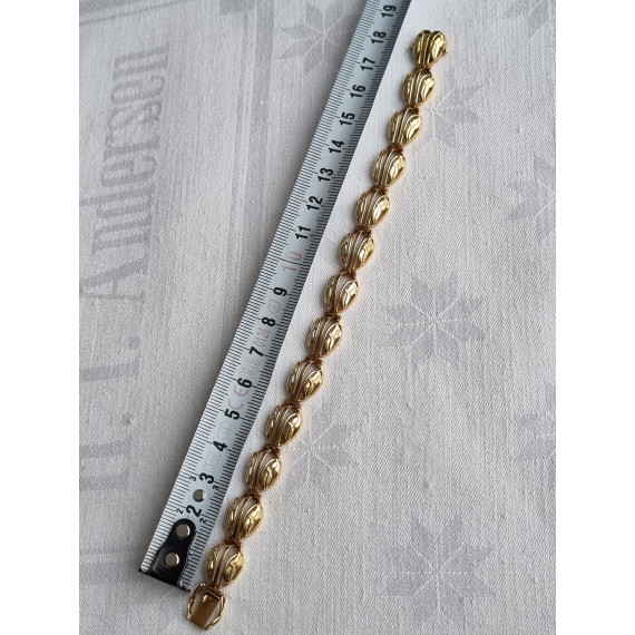 585 gult gull armbånd, armlenke, ca 19 cm lukket, 13,95 gram
