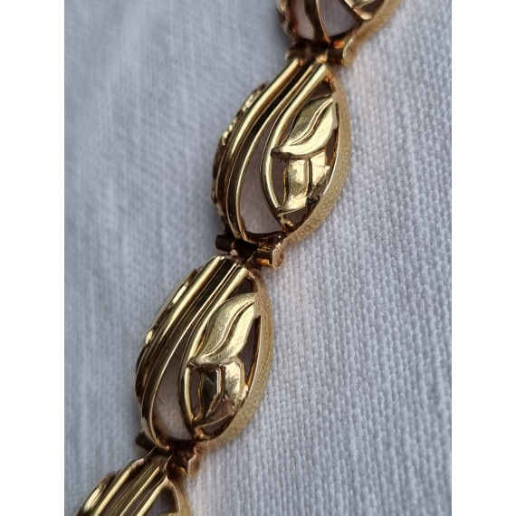 585 gult gull armbånd, armlenke, ca 19 cm lukket, 13,95 gram
