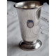 Flott pokal, liten vase med emalje pynt med "FSL 1860", i 830S, fra Br. Lohne