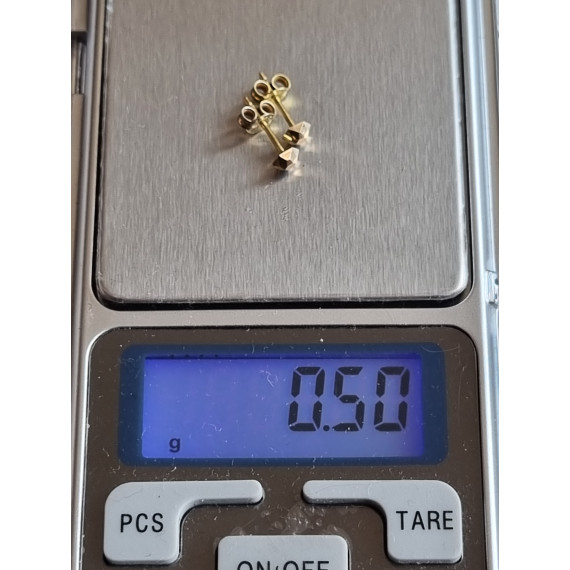 Gull øredobber mrk 585, par enkle