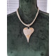 Dobbelt perlekjede, bijouteri, med stort hjerte-anheng fra Hjerter