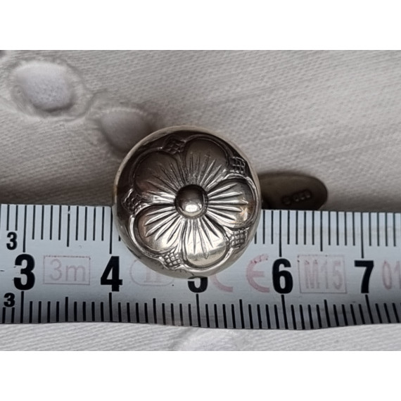 Mansjettknapper i sølv, Olavsrosen, 1,8 cm