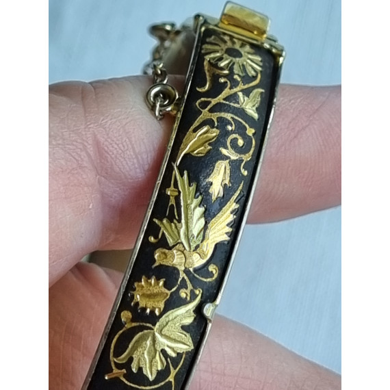 Forgylt Damascene Toledo armbånd, med sikkerhetslenke