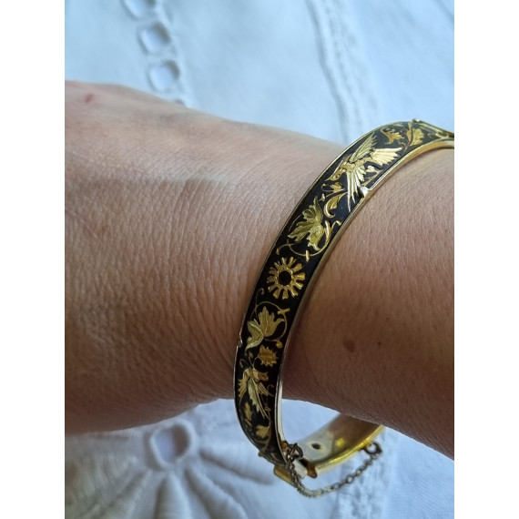 Forgylt Damascene Toledo armbånd, med sikkerhetslenke