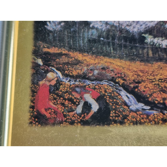 Nikolai Astrup Blomstrende epletre, repro med bruk av 23K blad gull, ca 30 x 27 cm