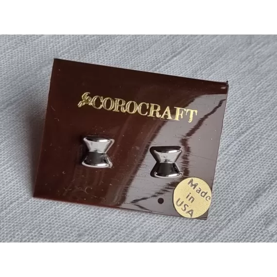 Vintage Corocraft øredobber, ubrukt sølvfargede begerformet eller snelleformet