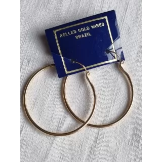 Øredobber, ubrukt store gult gull belagte runde ringer, fra Brazil