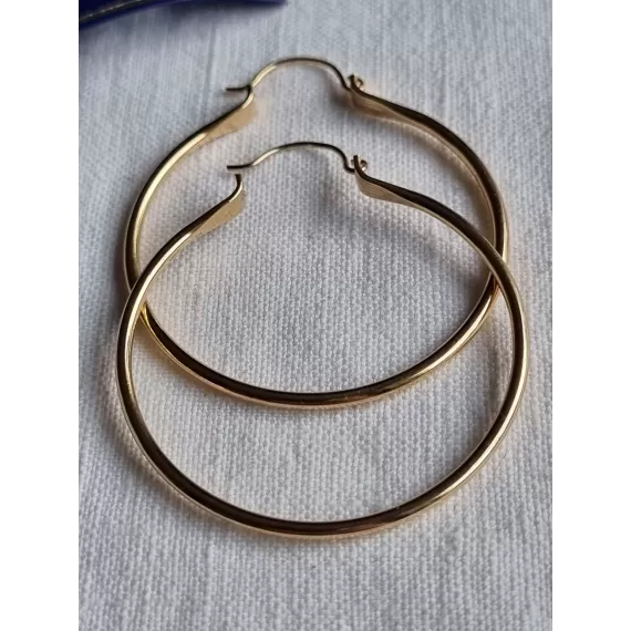 Øredobber, ubrukt store gult gull belagte runde ringer, fra Brazil