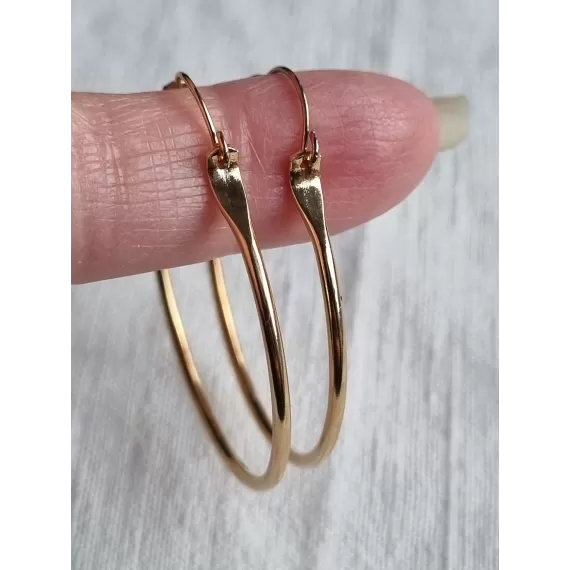 Øredobber, ubrukt store gult gull belagte runde ringer, fra Brazil