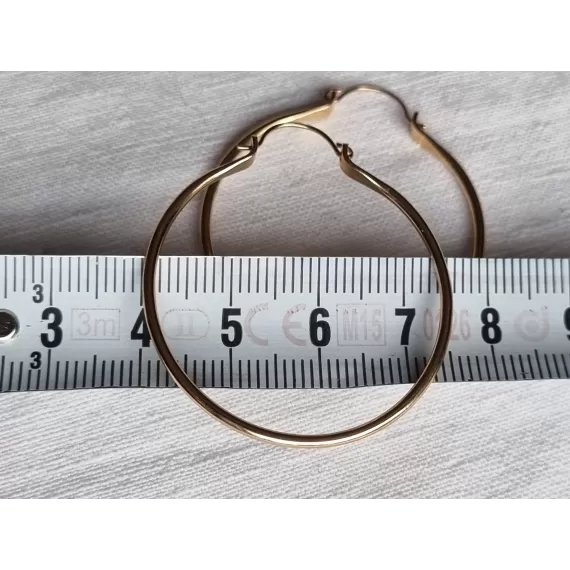 Øredobber, ubrukt store gult gull belagte runde ringer, fra Brazil