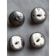 Bunads-knapper, 4 stk i oksidert sølv, håndlagde, diam 1,7 cm