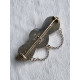 Flott, antikk halsknapp, med filigransnurrer og kruse, helt særegen, ca 4,8 cm lang
