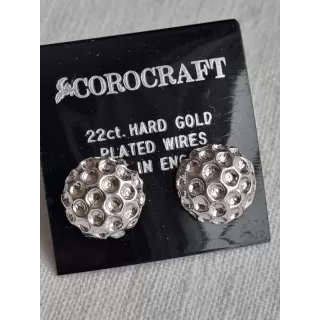Vintage Corocraft øredobber, ubrukt 22 ct gull belagte øredobber, inn