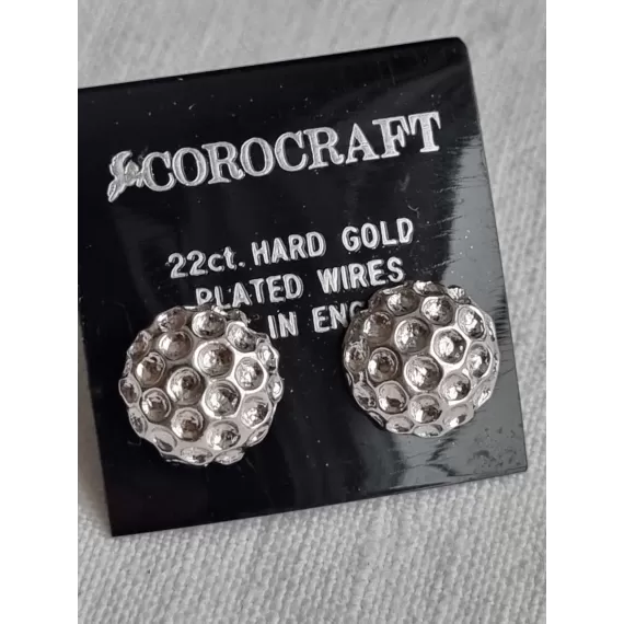 Vintage Corocraft øredobber, ubrukt 22 ct gull belagte øredobber, inn