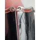 Nydelig sølv emalje armbånd, i sort og rødt, fra Einar Modahl, ca 18,5 cm, lukket