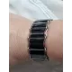 Nydelig sølv emalje armbånd, i sort og rødt, fra Einar Modahl, ca 18,5 cm, lukket