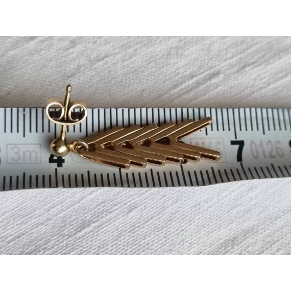 Nydelig par Aks 585 gull øredobber, L ca 3,5 cm, 3,88 gram