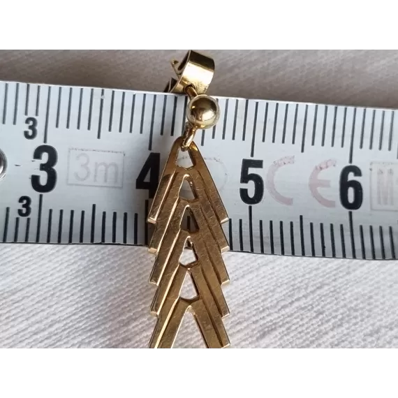 Nydelig par Aks 585 gull øredobber, L ca 3,5 cm, 3,88 gram