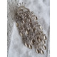 Flott hjertesølje, kronesølje i 830S m sølvblanke drypp, ca 10,8 cm lang