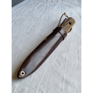 Flott, spesiell Original Puma kniv med skinn slire, Fahrtenmesser 6317