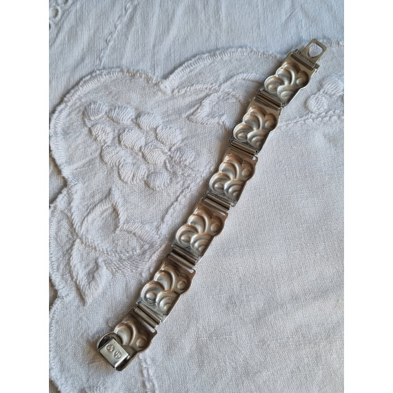 Nydelig leddet armbånd i 830 sølv, fra David-Andersen, fra 1940-tallet