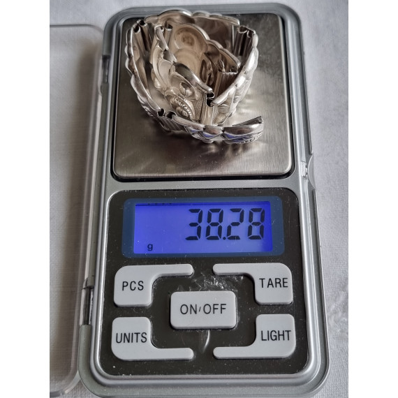 Nydelig leddet armbånd i 830 sølv, fra David-Andersen, fra 1940-tallet