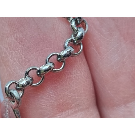 Armbånd sølv farget, med hjertedekor, hjertesmykke, ca 18 cm