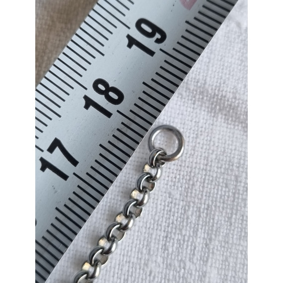 Armbånd sølv farget, med hjertedekor, hjertesmykke, ca 18 cm