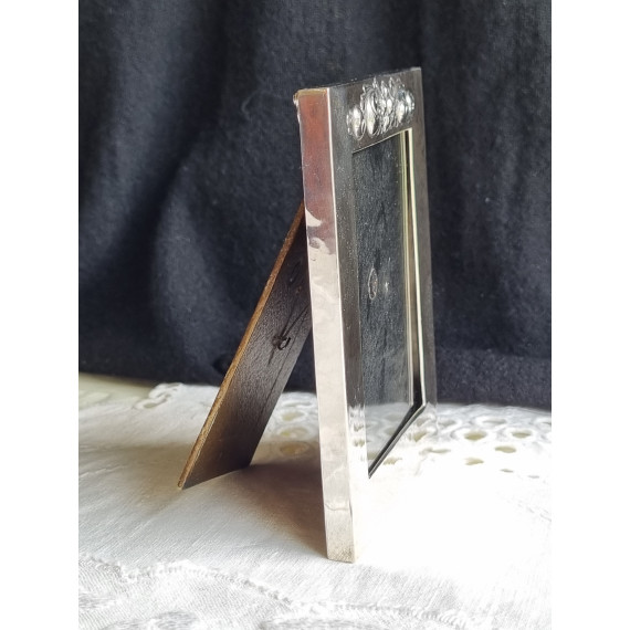 Håndhamret ramme i 830 sølv, ca 10 x 12 cm
