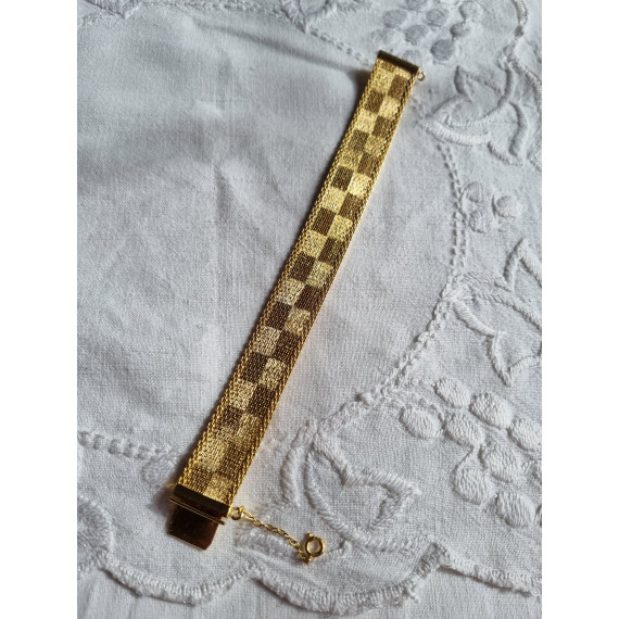 Smekkert gull farget armbånd, mursteins armbånd, med detaljer