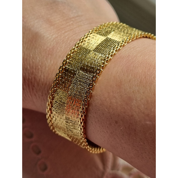 Smekkert gull farget armbånd, mursteins armbånd, med detaljer