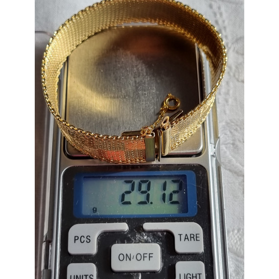 Smekkert gull farget armbånd, mursteins armbånd, med detaljer