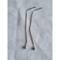 Ørepynt, kjedeøreringer i 925 sølv, med kuler, ca 7 cm lange