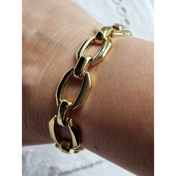 Lekkert gullfarget armbånd, lenket, ubrukt, eksklusivt laget