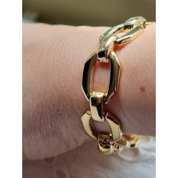 Lekkert gullfarget armbånd, lenket, ubrukt, eksklusivt laget