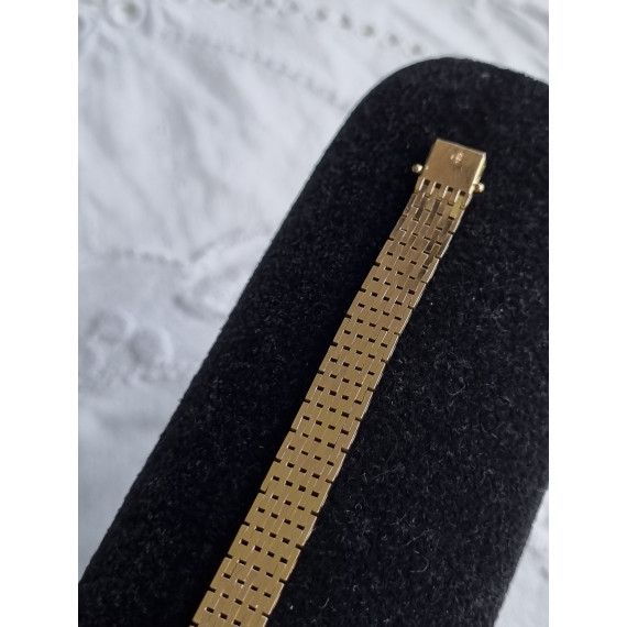 Mursteins armbånd i 585, 14 karat gult gull, nytt og ubrukt, 9 rekker, 18,8 gram