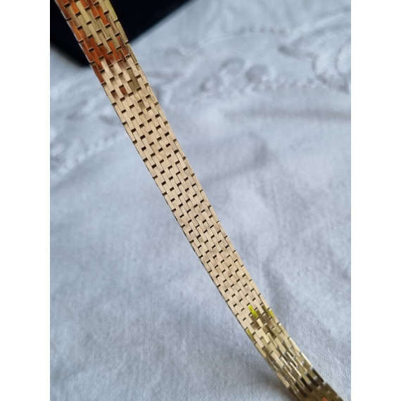 Mursteins armbånd i 585, 14 karat gult gull, nytt og ubrukt, 9 rekker, 18,8 gram