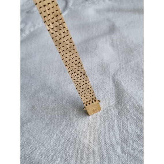Mursteins armbånd i 585, 14 karat gult gull, nytt og ubrukt, 9 rekker, 18,8 gram