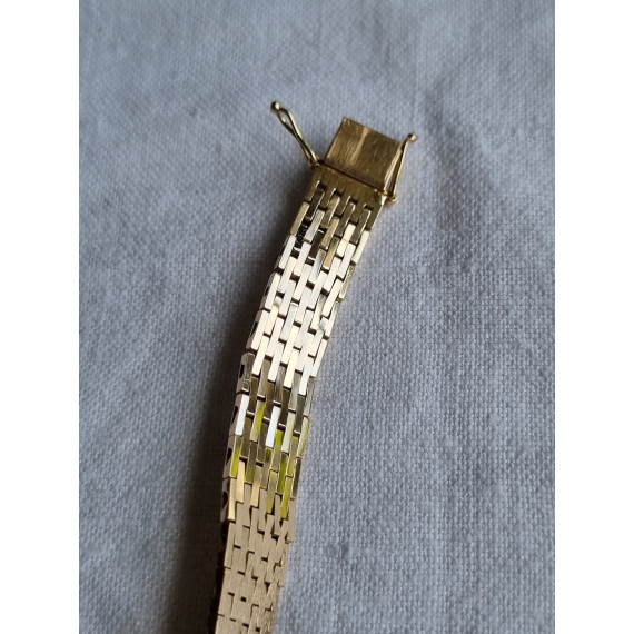 Mursteins armbånd i 585, 14 karat gult gull, nytt og ubrukt, 9 rekker, 18,8 gram