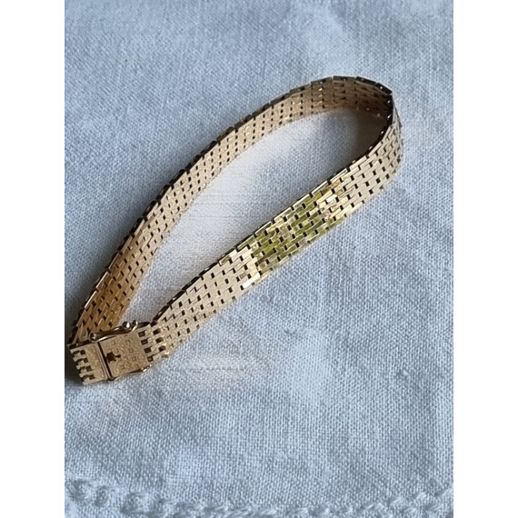Mursteins armbånd i 585, 14 karat gult gull, nytt og ubrukt, 9 rekker, 18,8 gram