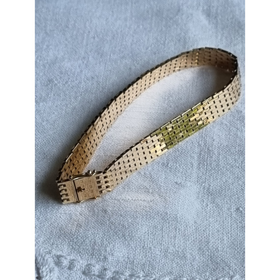 Mursteins armbånd i 585, 14 karat gult gull, nytt og ubrukt, 9 rekker, 18,8 gram