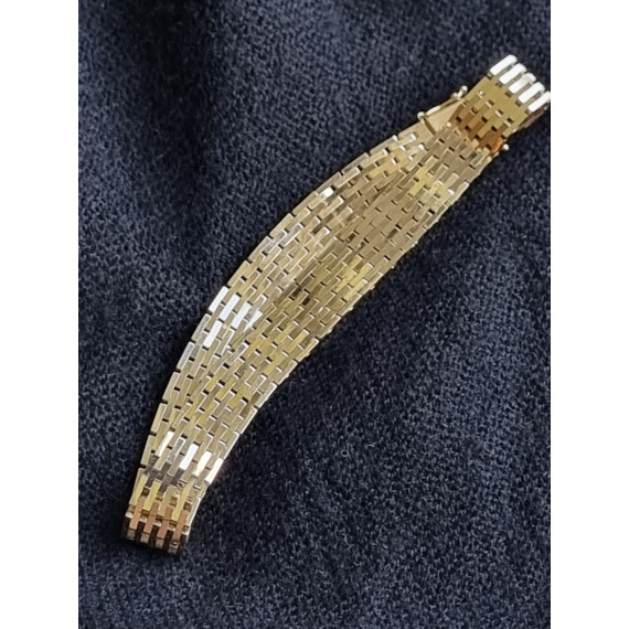 Mursteins armbånd i 585, 14 karat gult gull, nytt og ubrukt, 9 rekker, 18,8 gram